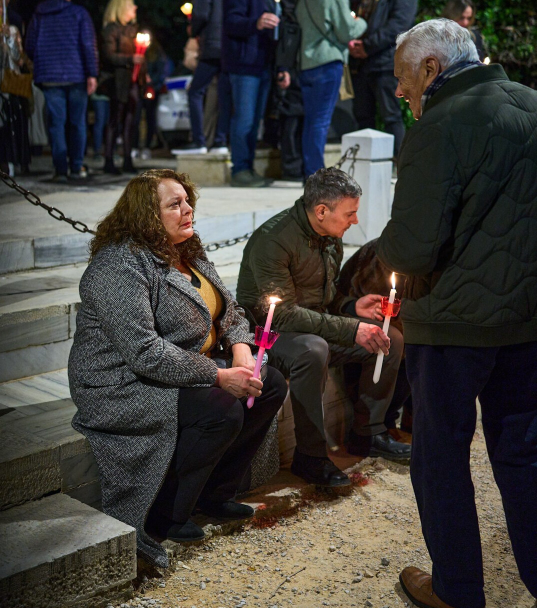 crowd at memorial vigil