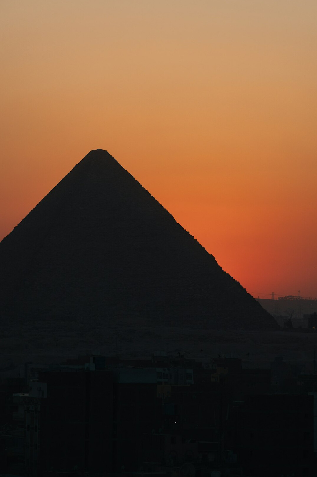 egyptian pyramids at sunset